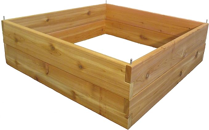 Infinite Cedar 3 ft x 3 ft x 11 in Raised Garden Bed Kit - Made from 1" Thick Western Red Cedar from North America