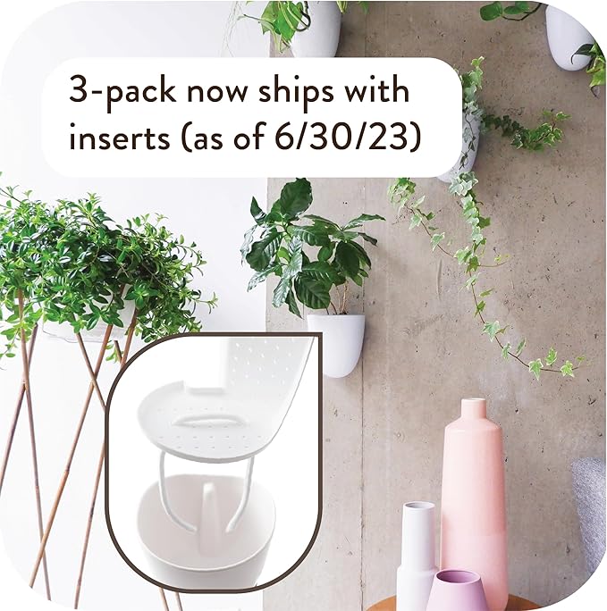 Make Good PlantPod Luxe Self-Watering Wall Planters (Set of 3) - Easy to Water and Install - Lightweight - Design Your Own Vertical Garden - Wall Planters for Indoor Plants