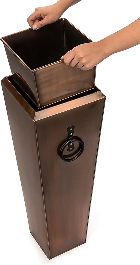 H Potter Tall Outdoor Planters Copper Large Flower Pots Indoor for Patio Balcony Garden Deck Front Porch Entryway (Antique Copper Single Small)