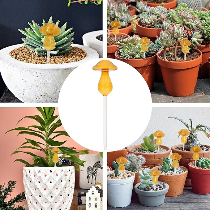 Mushroom Self Watering Bulbs Plant Watering Globes for Indoor Outdoor Garden Dropper Suitable for Potted Plants and Greenhouse Use Random Color Random Color