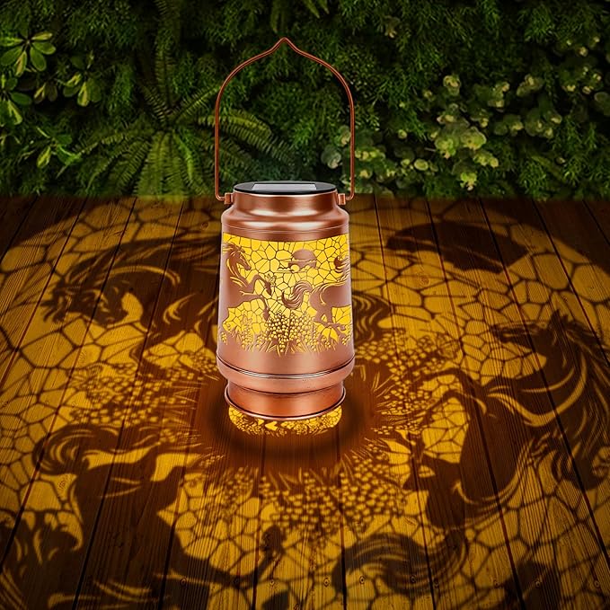 Horse Solar Lanterns Outdoor Waterproof - Wxiben Horse Lovers Gifts for Women Men, Birthday Christmas Mother's Day Housewarming Gifts, Hanging Led Solar Lights for Garden Yard Patio Tabletop Decor
