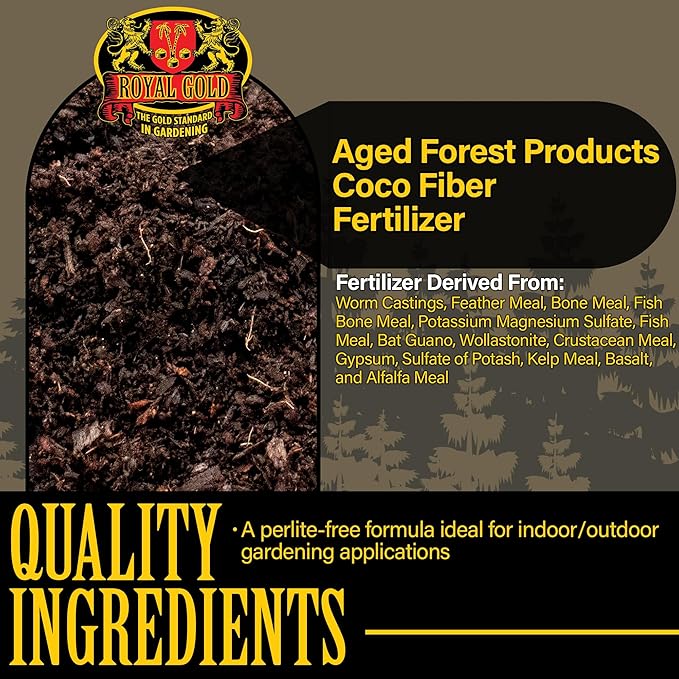 Royal Gold Planting Medium Mix, 1.5cu ft - Designed for Amending Soil, Made for a Variety of Gardening Applications, Standalone Growing Medium - Builds Soil Structure
