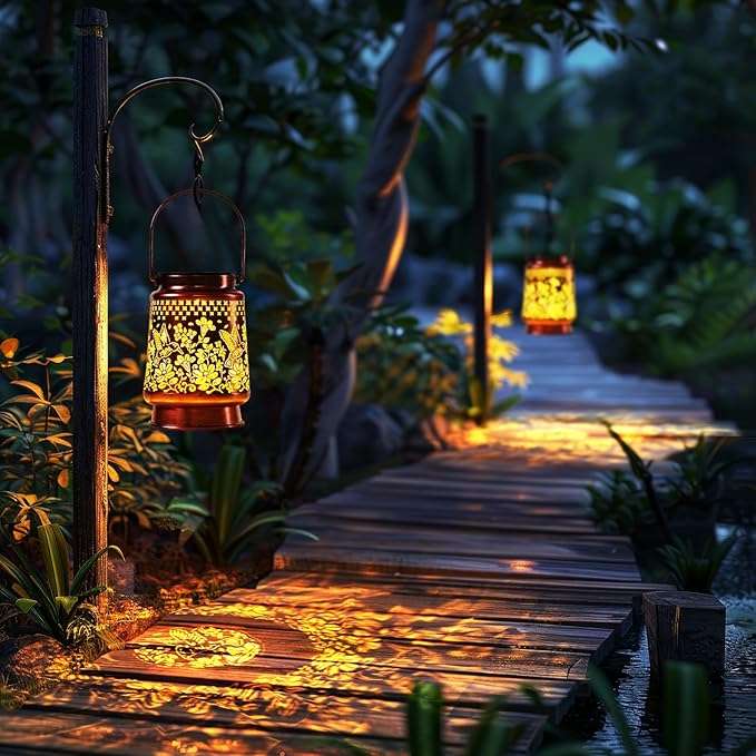Homemory Christmas Gifts for Women Mom Grandma, Solar Lanterns Hummingbird Lights Outdoor Waterproof Garden Decor, LED Hanging Solar Lights for Yard, Patio, Backyard, Porch, Lawn