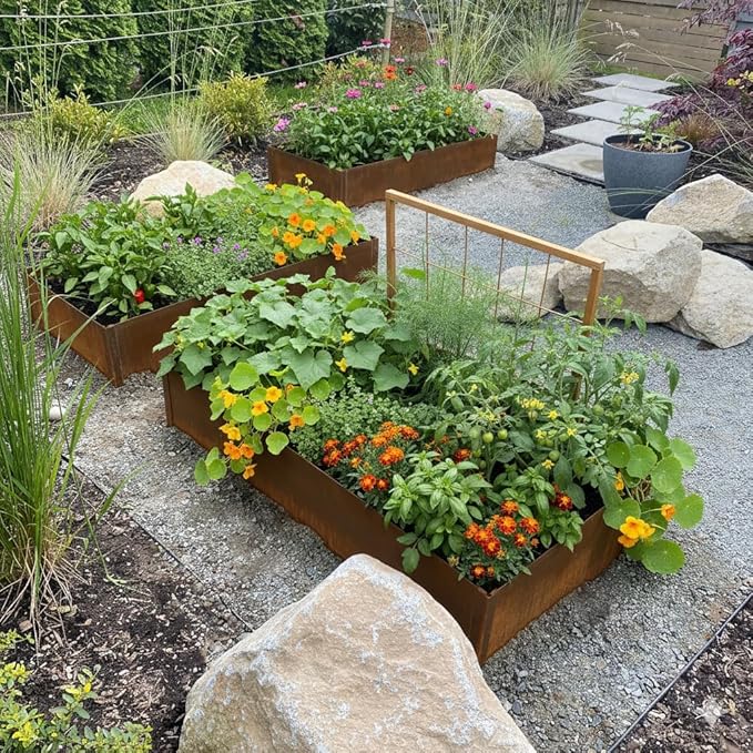 Edge Right - Raised Garden Bed Kit - COR-Ten Steel (14" COR-Ten Steel, 2 FT x 4 FT)