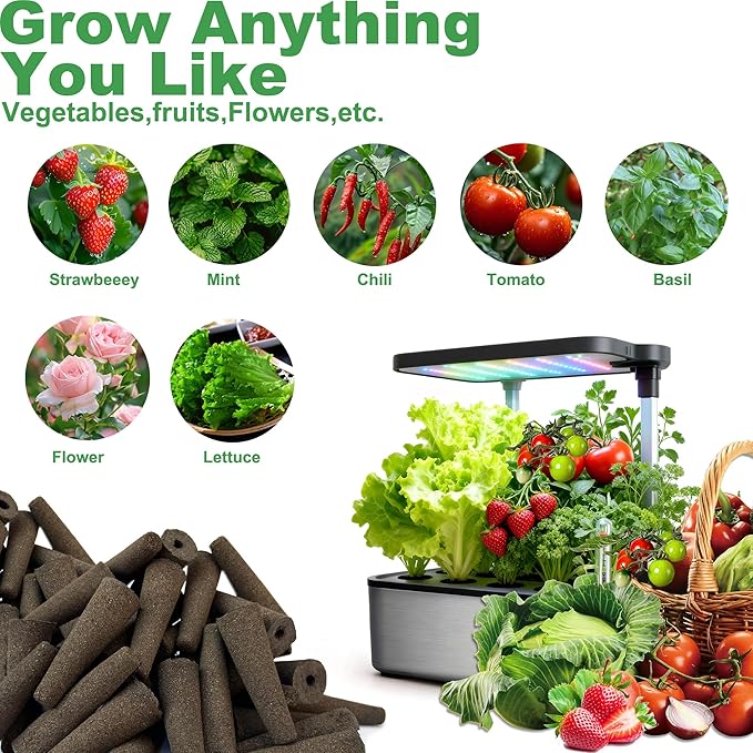 Grow Sponges 60 Pack, Hydroponics Replacement Root Growth Sponges Compatible with Aero Garden iDOO and Most Other Brands,Sponge for Hydroponic Indoor Garden System