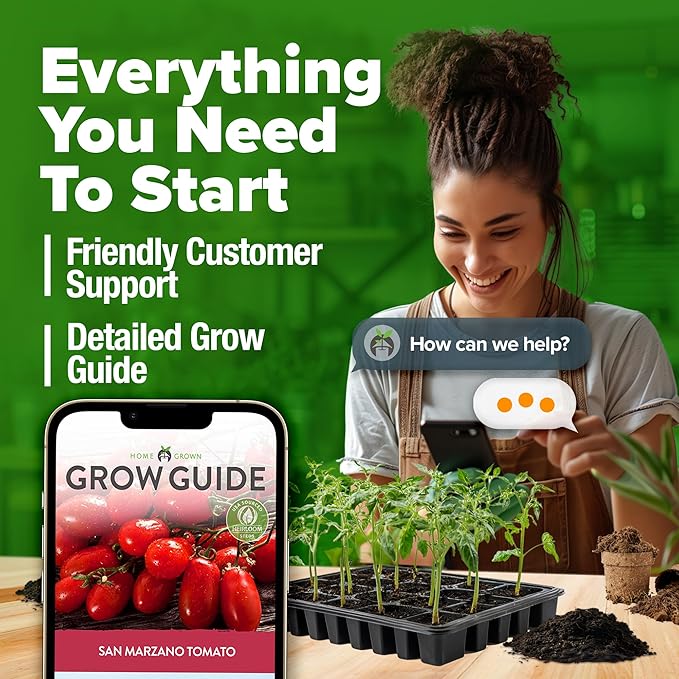 HOME GROWN San Marzano Tomato Seeds 66 Heirloom, High Germination Tomatoes for Indoor & Outdoor Growing Classic Paste Variety for Gardeners & Home Use