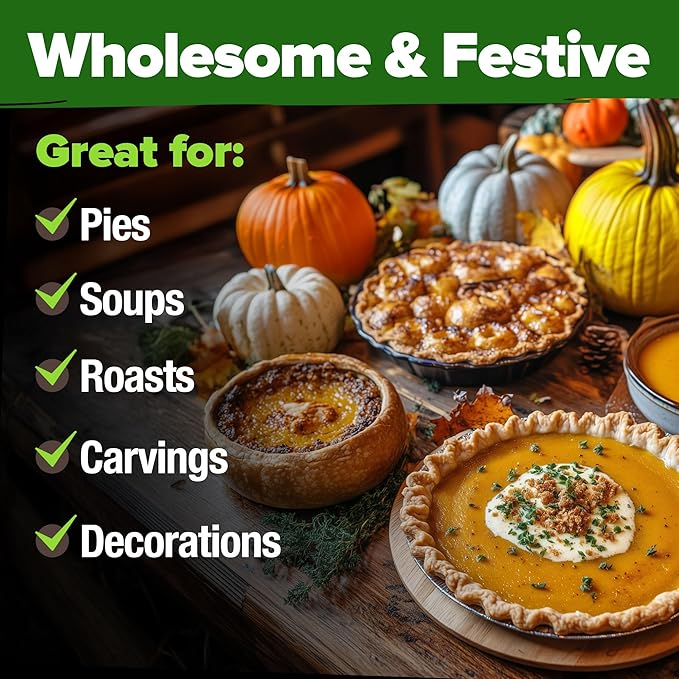 HOME GROWN Non GMO 5 Pumpkin Seeds Mix - 40 Seeds Heirloom Pumpkin for Planting Ideal Garden for Unique Varieties Yellow Paris and Casper, Culinary and Decorative Use