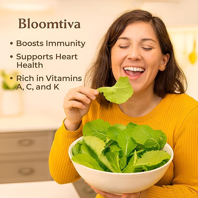Bloomtiva 2200 Baby Mustard Greens Seeds for Planting - CAI Xanh an Non - Super Fast Harvest - Heirloom 𝗡𝗢𝗡-𝗚𝗠𝗢 Mustard Seed - High Germination Rate – Grown in USA (Brassica juncea)