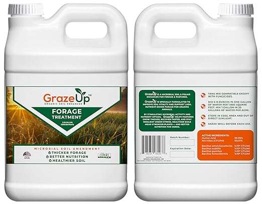 Graze Up Microbial Soil Amendment – Boosts Pasture & Forage Growth, Improves Soil Health & Root Development – Made in USA
