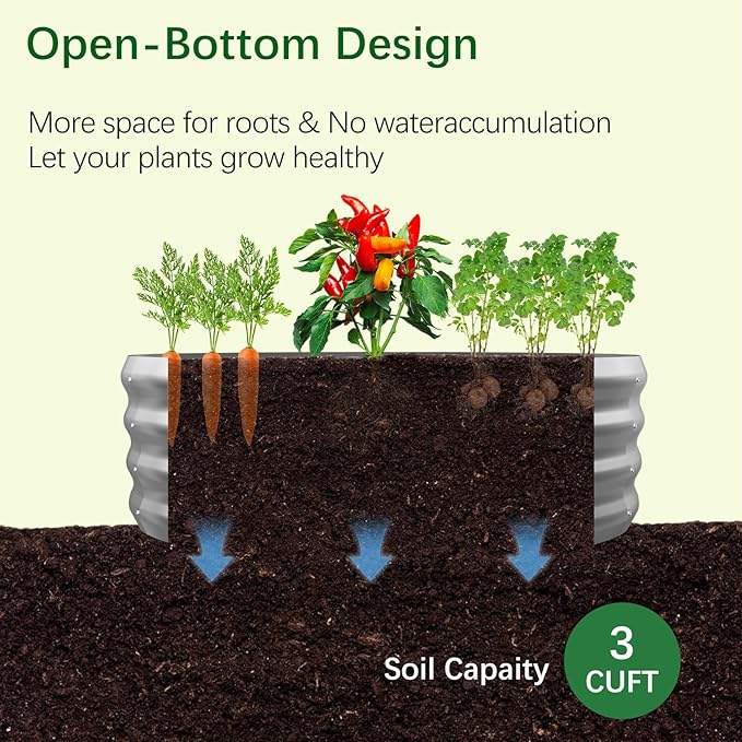 Galvanized Garden Bed kit for Vegetables/Herbs/Flowers (2PCS 2X2X1)