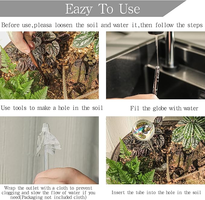 3Pcs Small Watering Globes Colorful Small Plant Watering Globes Plant Watering Globes Hand Blown Glass Indoor Plant Watering Globes