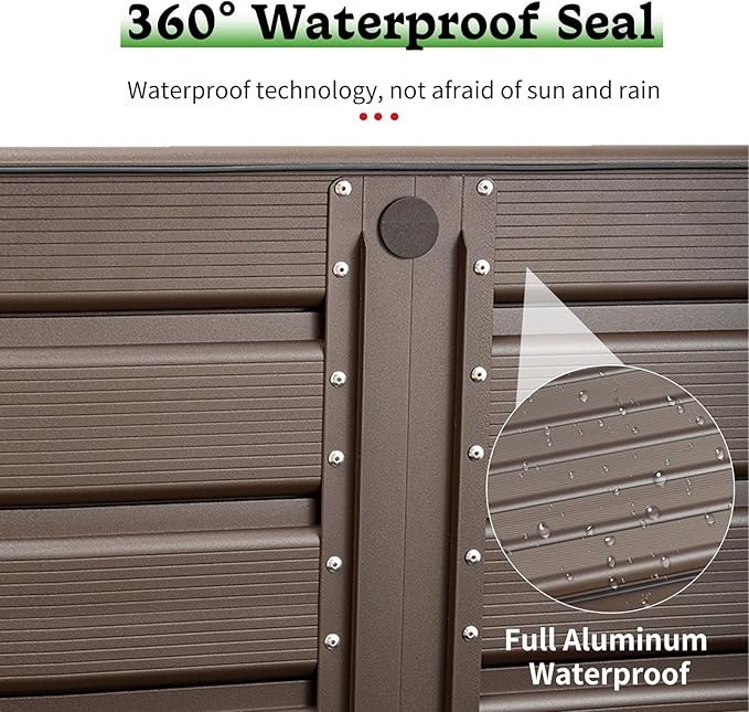 TECSPACE 55 Gallon Aluminum Deck Box, IP65 Waterproof Level Patio Storage Box, 221 Lbs Bearing Capacity, for Pool & Sports Equipment & Garden Tools Storage