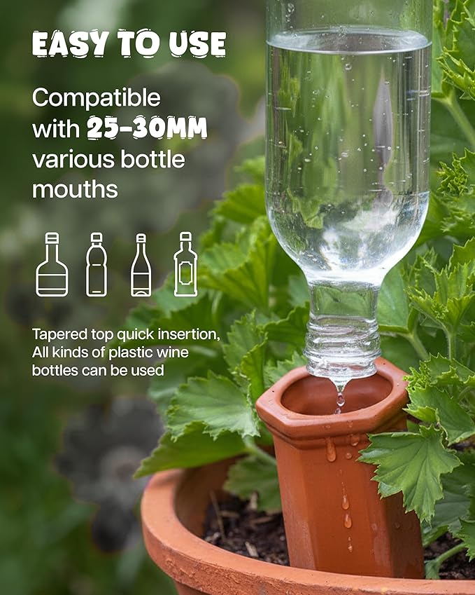 Plant Watering Devices, Self Watering Spikes, Self Watering Planter Insert, Terracotta Watering Spikes, Plant Watering Spikes, Vacation Plant Watering Devices, Water Plants While Away