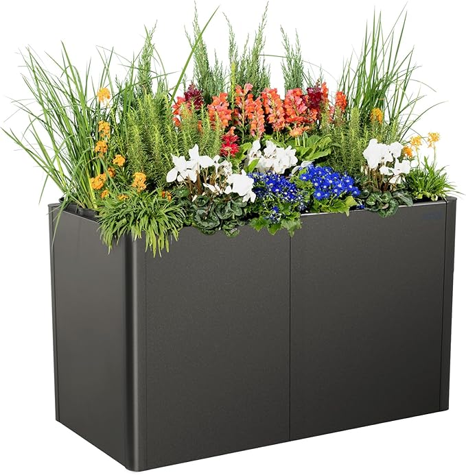 Vego garden 32" Extra Tall Raised Garden Bed, 27" x 53" Modern Raised Garden Beds Kit, Metal Planter Box for Vegetables Flowers Fruits, Urban Charcoal