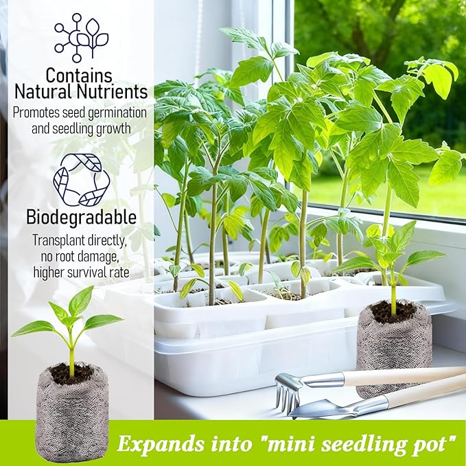 Legigo 100 PCS 30mm Peat Pellets Seed Starter Soil, Compressed Seed Starting Pods Plant Starter Soil Pods Plugs for Seedlings, Peat Pods for Starting Seeds, Herbs Tomatoes Flowers and Vegetables