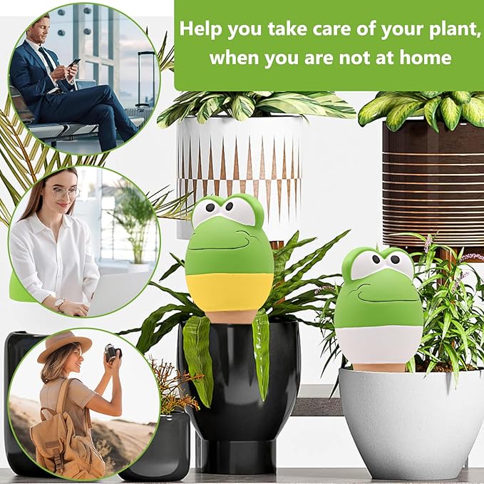 4 Pack Terracotta Self Watering Spikes, Automatic Plant Waterer Devices Continuous Moisture with Slow Release Plant Watering Globes Watering System