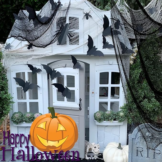 ZeeDix 6 Pack Halloween Creepy Cloth 30 x 75 Inch Polyester Fabric Halloween Decoration Spooky Scary Gauze Cloth Creepy Cheesecloth for Party Supplies Home Wall Doorway(Black, White, Purple)