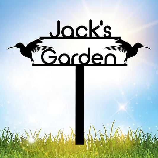 Personalized Metal Garden Sign with Stake, Custom Garden Decor for Outdoor, Custom Family Name Sign, Patio Decorations, Lawn Art, Farmhouse Decorative, Housewarming Gift (CstmDesign9)
