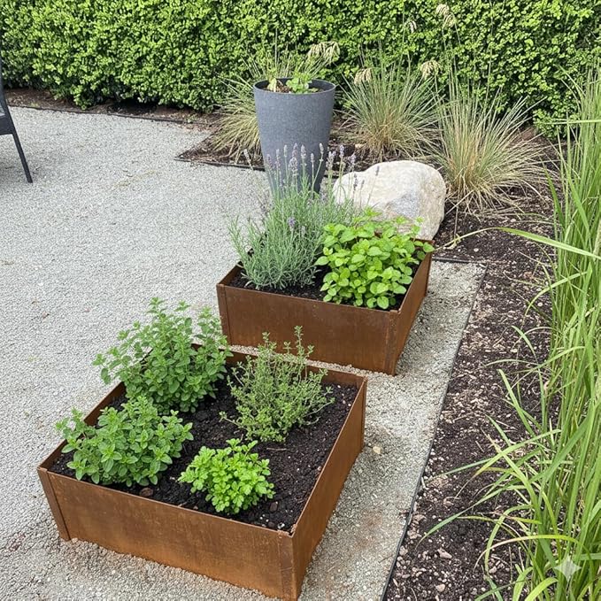 Edge Right - Raised Garden Bed Kit - COR-Ten Steel (8" COR-Ten Steel, 2 FT x 4 FT)