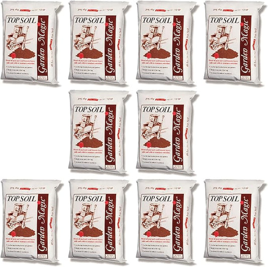 Michigan Peat Garden Magic Indoor and Outdoor Organic Planting Potting Top Soil Blend Mix, 40 Pound Bag (10 Pack)