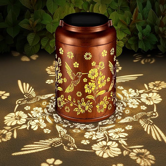 Hummingbird Solar Lanterns Outdoor Waterproof Garden Decor, Christmas Birthday Gifts for Women Mom Grandma,Hanging Metal Solar Lanterns LED Decoration(Hummingbird)