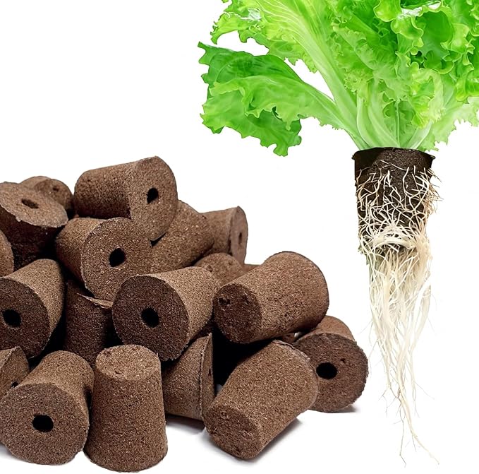 Hydroponic Growing Sponges 50 Pack, Universal Fit Sponges & Seed Pods for Starting Seeds, Indoor Outdoor Garden for Seed Germination & Plant Cloning, Stronger Roots