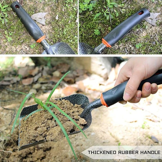 SoloWilder Garden Trowel Heavy Duty Hand Shovel with Ergonomic Handle Thickened Manganese Steel Outdoor Tool for Digging and Planting