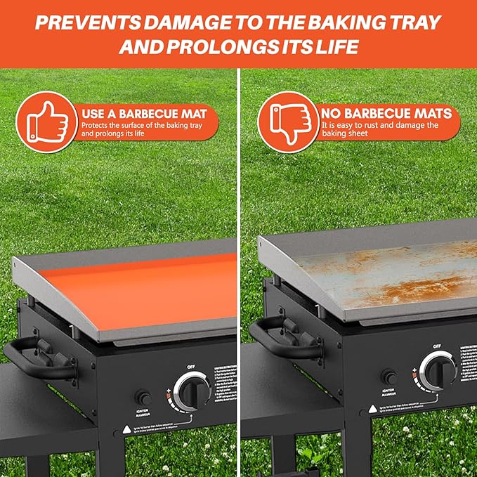 Silicone Griddle Cover Mat for Blackstone - 17 Inch Griddle Accessories Full Cover Wrapped Grill Mat Reusable Heavy Duty Food Grade Silicone Grill Mats