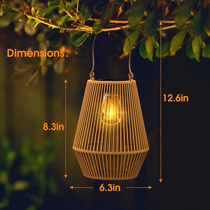 Solar Lanterns, KagoLing Solar Lanterns Outdoor Waterproof Hanging Solar Lights Outdoor Waterproof Solar Lamp Lights for Outside Garden,Yard,Patio,Porch,Trees,Lawn,Pathway Decor Gifts for Women Mom