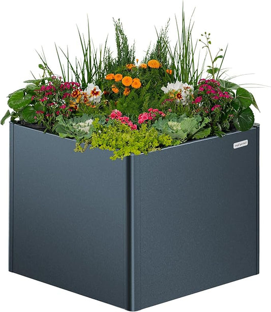 Vego garden 32" Extra Tall Raised Garden Bed, 42" x 42" Modern Raised Garden Beds Kit, Metal Planter Box for Vegetables Flowers Fruits, Midnight Blue