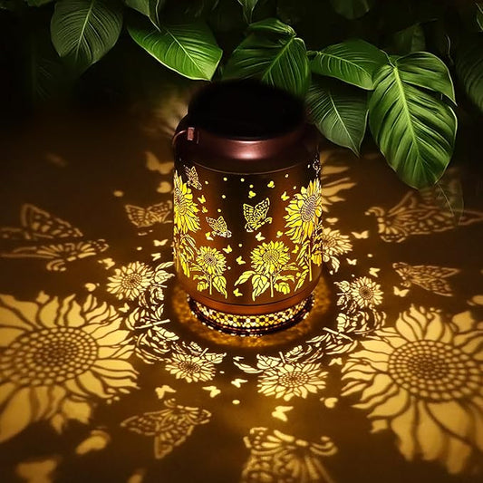 Sunflower Gifts for Women Sunflower Solar Lantern Birthday Gifts Mothers Day Gifts for Mom Grandma Sister Friend Garden Decor Metal Solar Hanging Lights Outside Decor for Yard Patio Porch Landscape