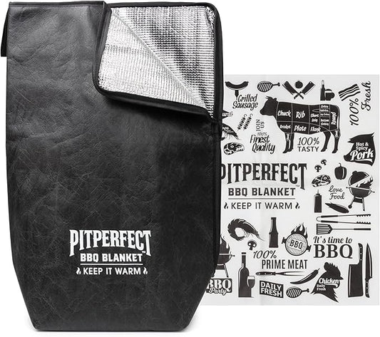 BBQ Blanket for Resting Meat - 21" Multi-Layer Insulated Barbeque Rest Bag with 25 Sheets of Food-Grade Butcher Paper - Leakproof Stitchless Barbecue Wrap for Brisket, Pulled Pork, Turkey, Chicken