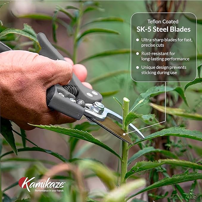 Heavy Duty Bypass Pruning Shears – Ergonomic Garden Pruners with Japanese SK-5 Steel, Low-Strain Design to Reduce Hand Fatigue, Professional Garden Shears & Clippers, Includes Free Protective Sheath