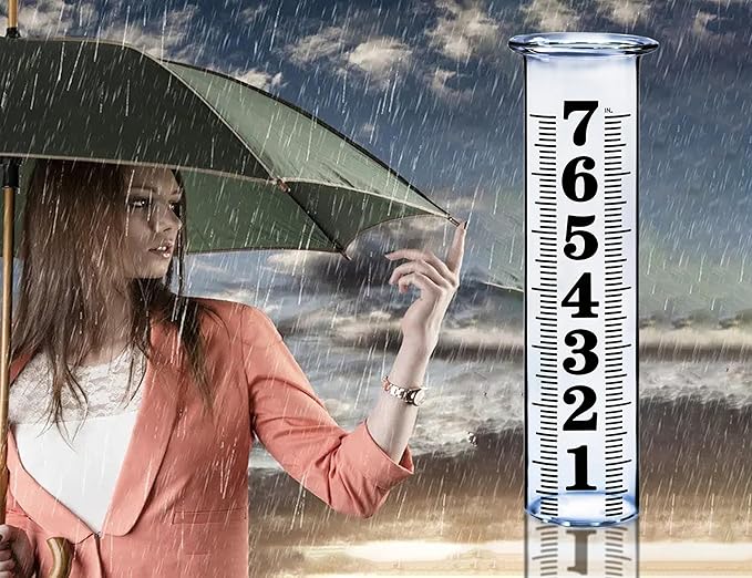 JMBay 7 Inch Plastic Rain Gauge Replacement Tube, Upgrade Freeze Proof Outdoor Plastic Rain Gauges Replacement Tube for Garden Yard Home, Crack Resistance Tube Best pcs Tubes with 1 Clean Brush