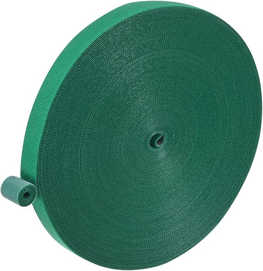 1-Roll Garden Plant Tape, 98 ft x 0.8 in Garden Hook and Loop Plant Ties Multi-Purpose Use Adjustable and Reusable Twist Wire Tape for Plants/Flowers/Vines [Green]