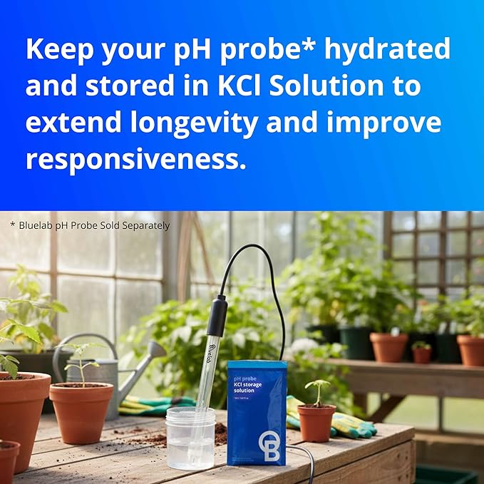 Bluelab CAREKITPH pH Probe Care Kit with Calibration Solution, Storage Solution, and Brush, used for pH Pen, Meter, Monitor, Controller and Tools for Hydroponic System and Indoor Plant Grow