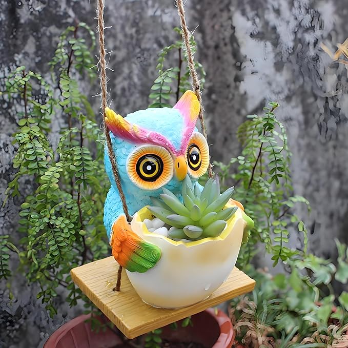 Hanging Planter for Indoor/Outdoor Plant - Swinging Animal Planter Pot for Succulents, Small Plants (Animal Home Decor) (clourfull)