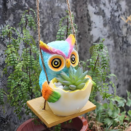 Hanging Planter for Indoor/Outdoor Plant - Swinging Animal Planter Pot for Succulents, Small Plants (Animal Home Decor) (clourfull)