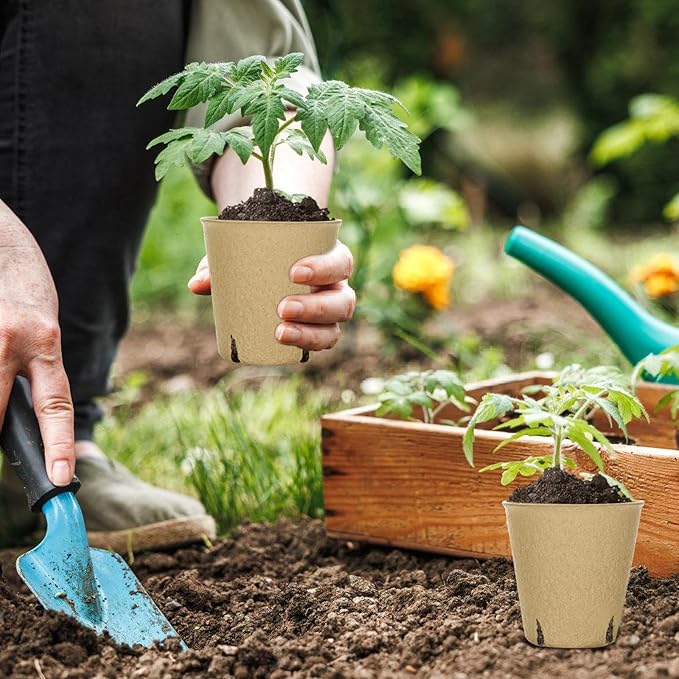 Aulock 36 Sets Plant Nursery Pots with Humidity Dome - 3in Seed Starting Pots, Round Peat Pots with 100 Labels for Garden Flowers Herbs Vegetables Seedlings