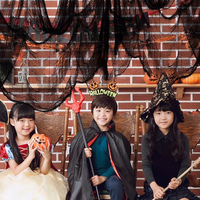 ZeeDix Halloween Black Creepy Cloth 79 x 800in Giant Spooky Cheesecloth Scary Gauze Cloth for Halloween Party Supplies Haunted Houses Decoration Outdoor Yard Home Wall Doorways Decor