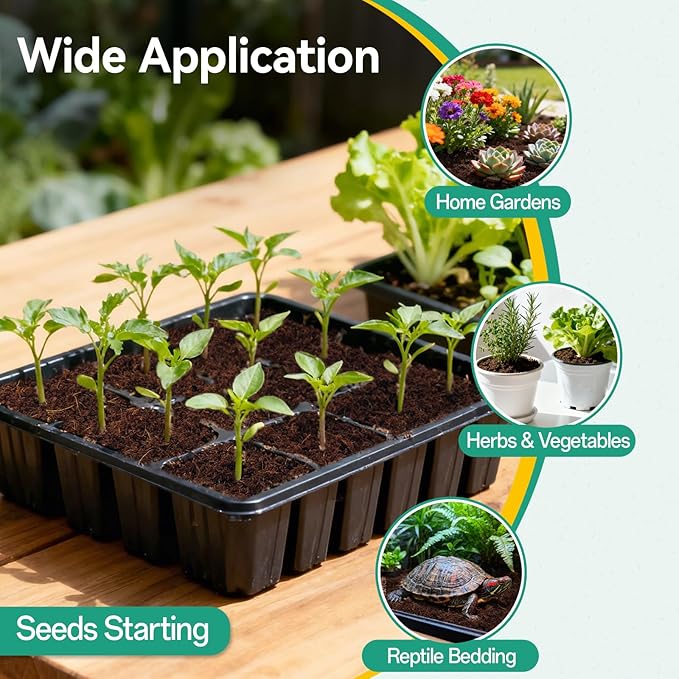 ZeeDix 50Pcs Organic Coco Coir Pellets for Seed Starter, Compressed Coconut Coir Potting Soil for Planting, Garden Soil for Indoor Outdoor Plants Bonsai Herbs Flowers Vegetables (30mm)
