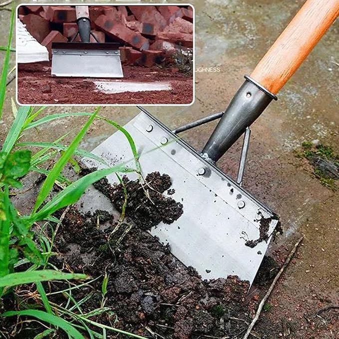 Multifunctional Garden Tool, Square Spade - Manganese Steel Flat Shovel, 8-12" Heavy Duty for Digging, Lawn Edging, Weed Removal - Silver (23CM)