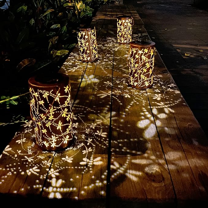 Birthday Gifts for Women Mom Grandma Ladies Solar Lanterns Outdoor Hanging Dragonfly Hollowed-Out Metal Waterproof LED Garden Decor Outside for Patio Yard Porch
