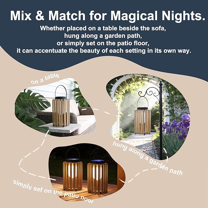 Solar Lanterns Outdoor Waterproof Garden Decor, Gifts for Women Mom Grandma Outdoor Solar Lantern Lights for Yard, Patio, Lawn,Pathway, Landscape