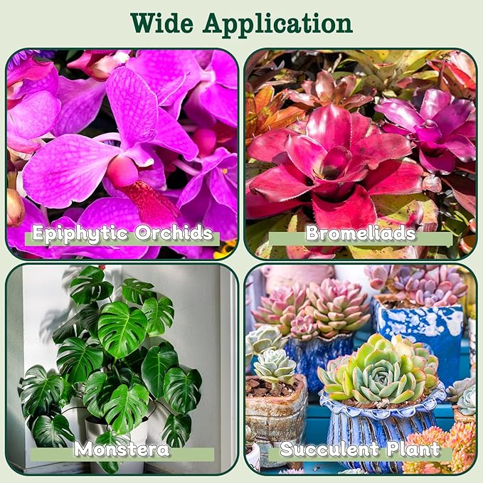 Orchid Potting Mix, 2 Quarts Orchid Bark Potting Mix with Pine Bark, Coco Peat & Perlite, Orchid Bark for Indoor Plants, Orchid Soil with Excellent Water Retention & Ventilation
