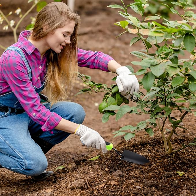 30 Pcs Garden Shovel Aluminum Alloy Heavy Duty Trowel Small Digging Shovels Metal Hand Trowel Spade with Soft Handle for Garden Lawn Yard Planting Tool (Shovel with Ruler,Green)