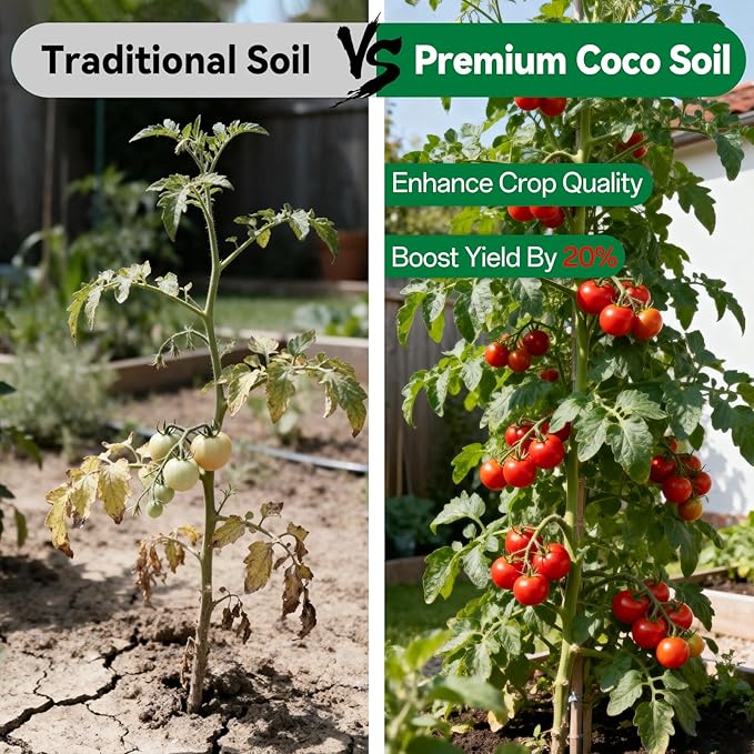 ZeeDix 12 Pcs Premium Coco Coir Brick- Natural Compressed Coconut Coir Bricks Coco Coir Fiber Potting Soil with Low EC and pH Balance, 100% Organic Coconut Coir for Plants Gardening Herbs Reptiles