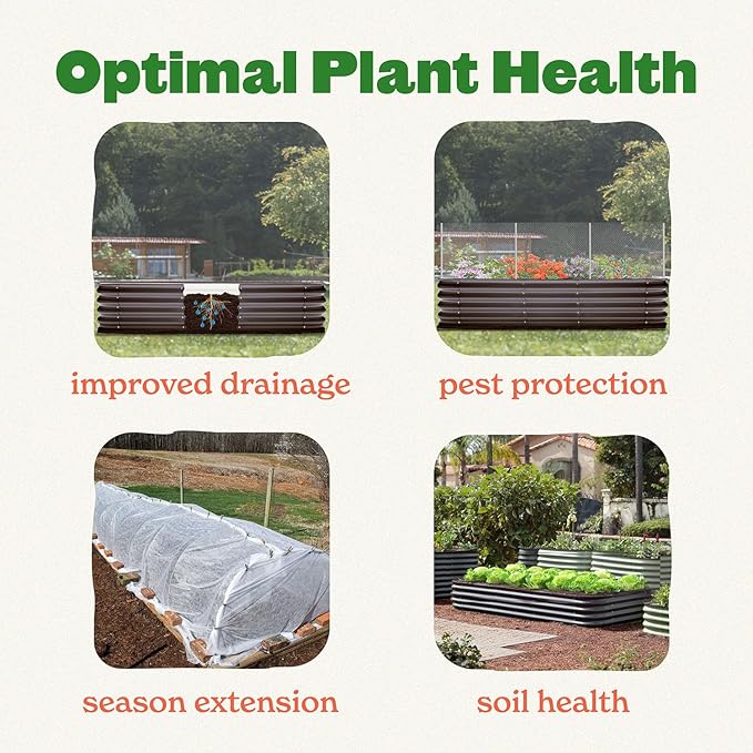 Epic Gardening 6-in-1 Modular Galvanized Raised Garden Bed Kit, 29" Tall Metal Planter Box, Durable Aluzinc Steel Raised Garden Bed Outdoor for Vegetables, Herbs, Flowers & Fruits - Medium Slate Grey