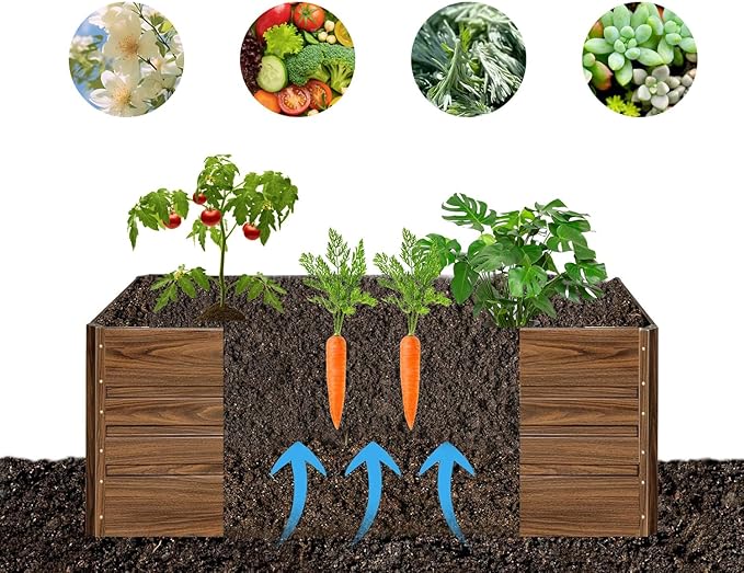 Raised Garden Bed, Raised Beds for Gardening Outdoor for Vegetables and Flowers Ground Planter Box, Galvanized Metal Planter Grow Garden Box,4 * 2 * 2ft
