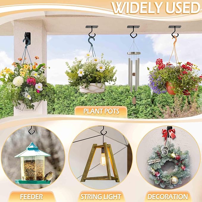 AJART Ceiling Hooks for Hanging Plants: Iron Plant Hanger for Wall Mount - 2 Pack/2.5 Inch Ceiling Hook for Indoor Use